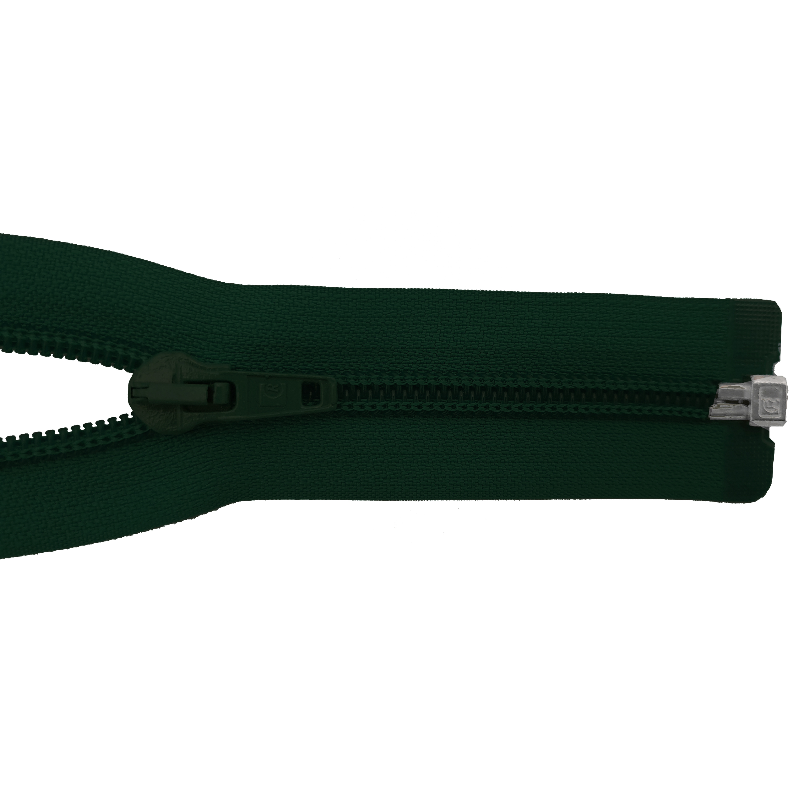 zipper 80cm,divisible, PES spiral, wide, blackish-green