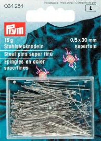 Hard steel pins 30x0,5 silv.col., 15 g