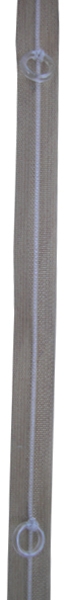 Raffrollo-Band 17,5 mm breit, 15 cm Abstand.transparent, mit Ringen