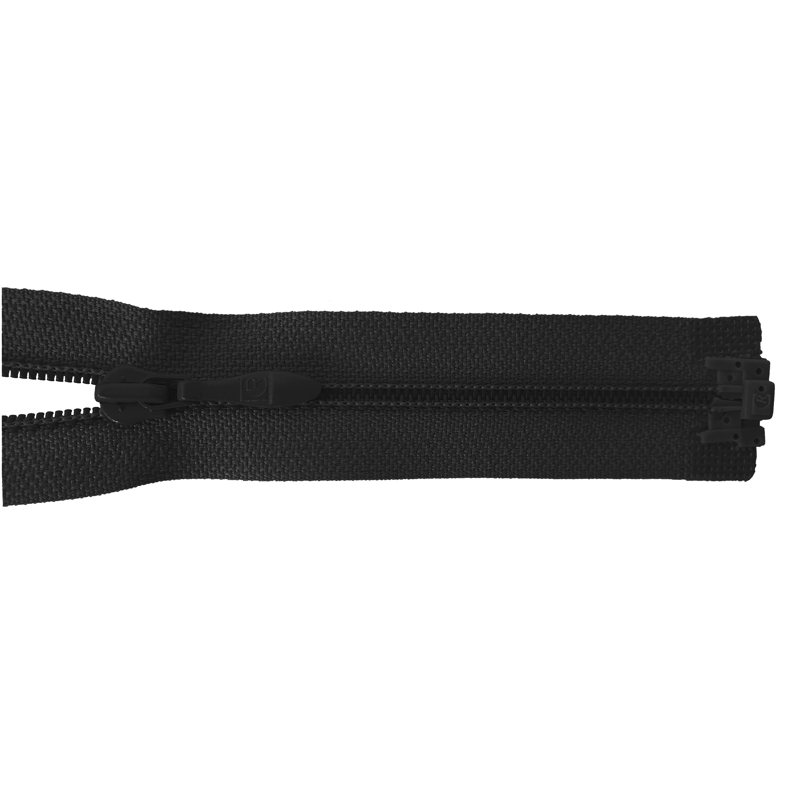 zipper 60cm,divisible, PES spiral, fein, black
