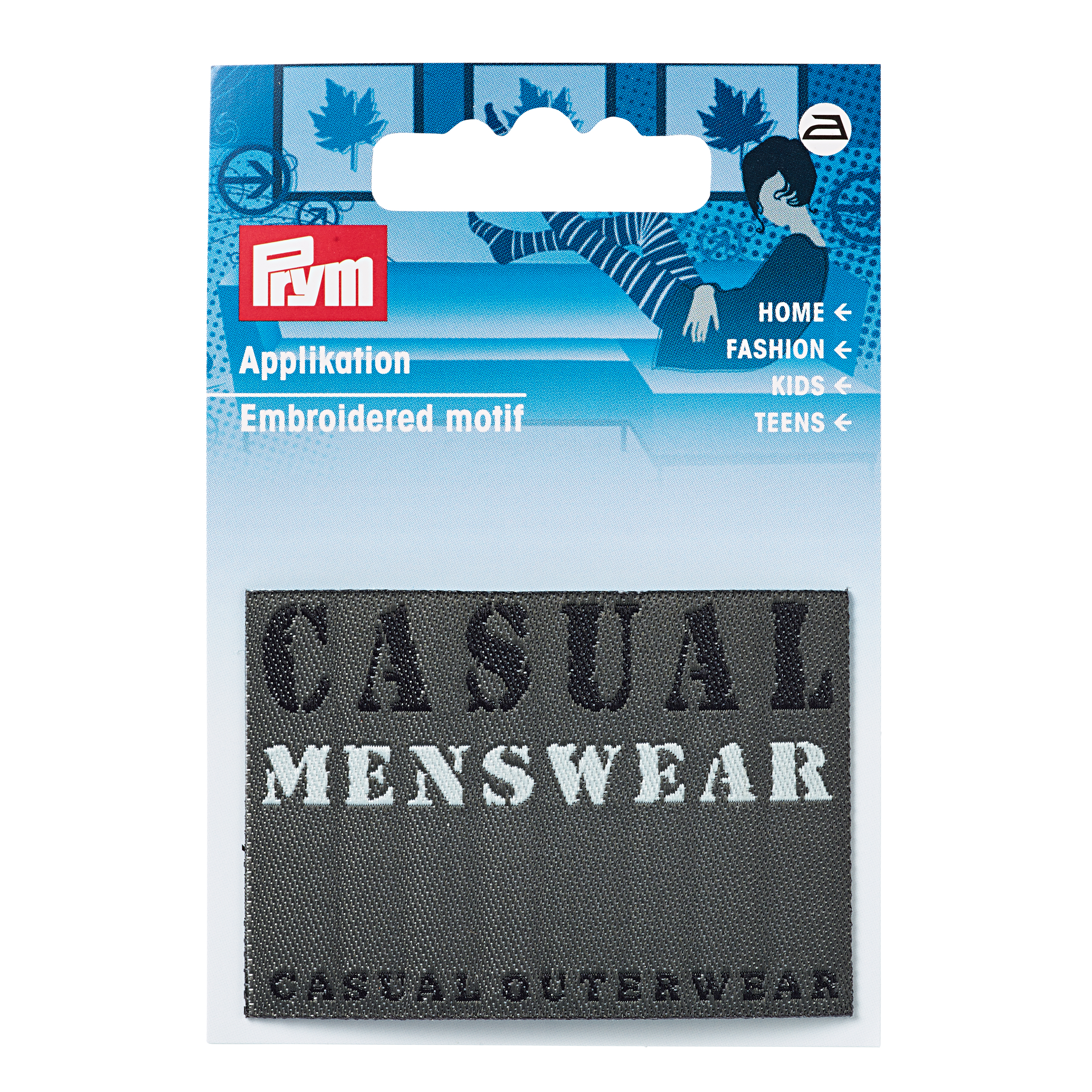 Applikation Jeanslabel schwarz Rechteck Casual Menswear, 1 St