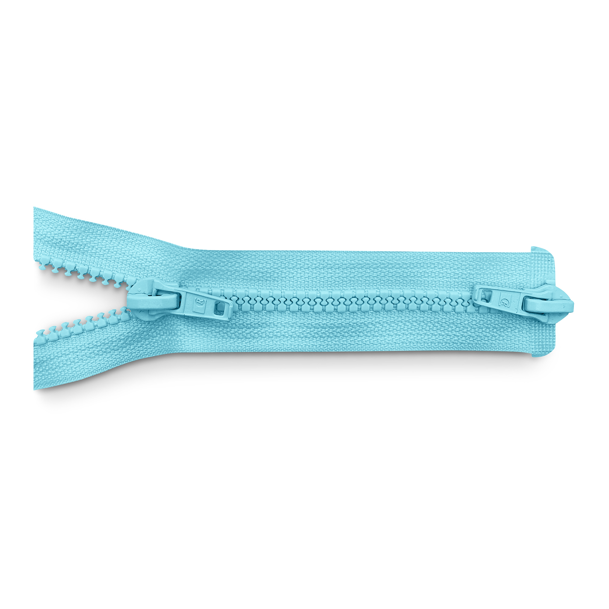 Reißverschluss 100cm, 2-Wege, K.stoff Zähne breit, turmalin/h.türkisblau, hochwertiger Marken-Reißverschluss von Rubi/Barcelona