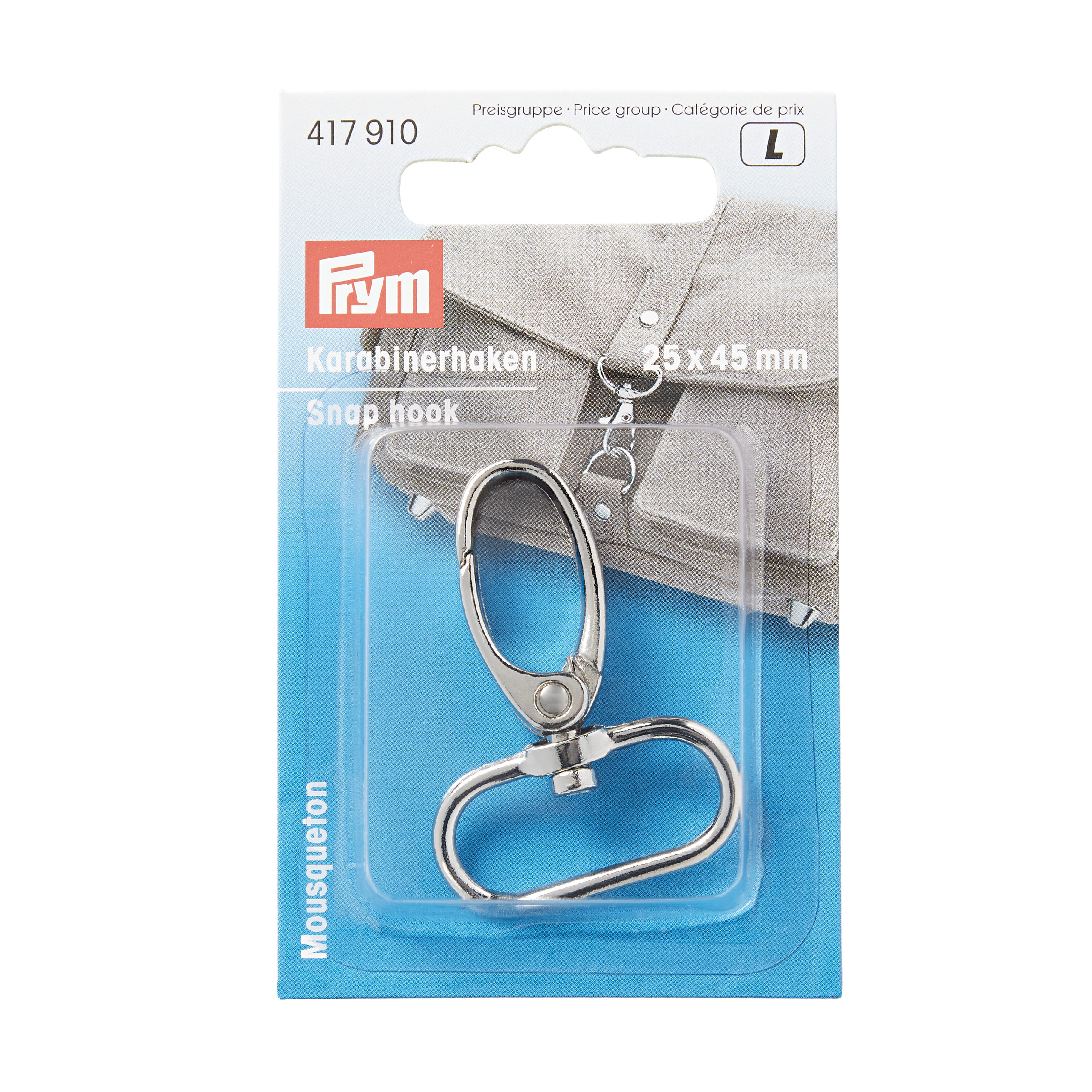 Snap hook 25 mm silv-col, 1 St