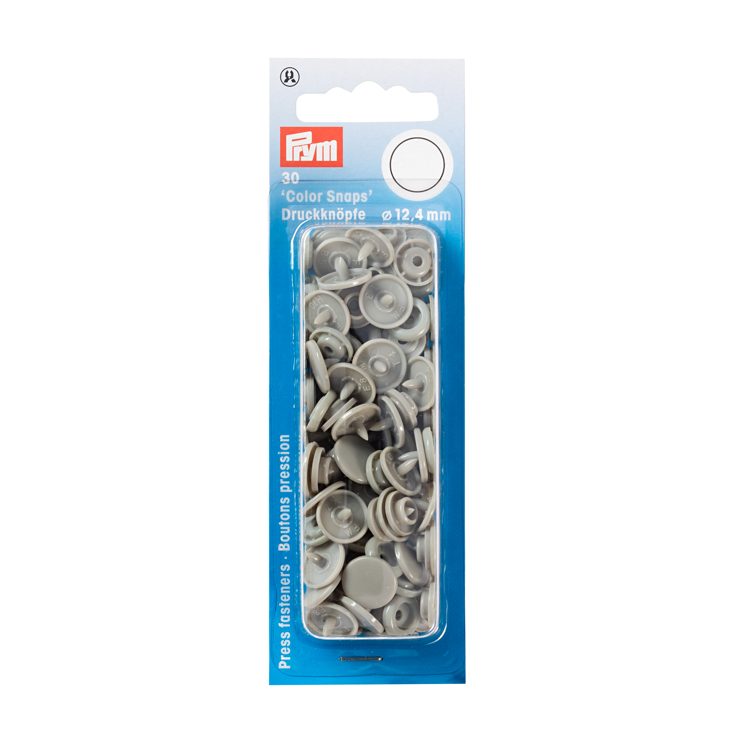 NF Druckkn Color Snaps rund 12,4mm grau, 30 St