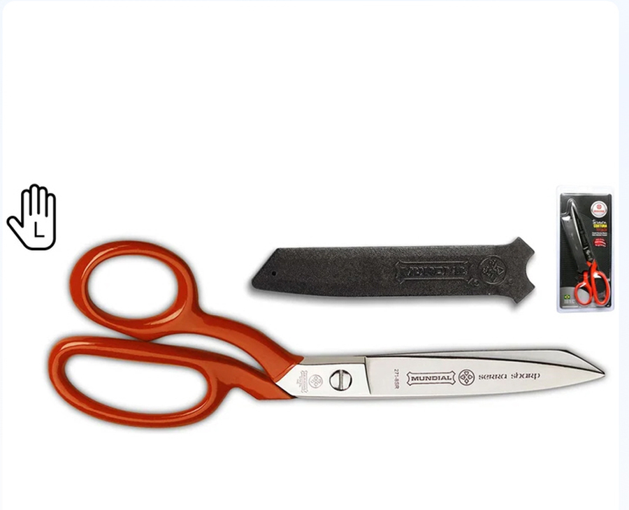 Schneiderschere 8"  20 cm, LinkshänderscherE, Mundial  microverzahnt, geschmiedet, 