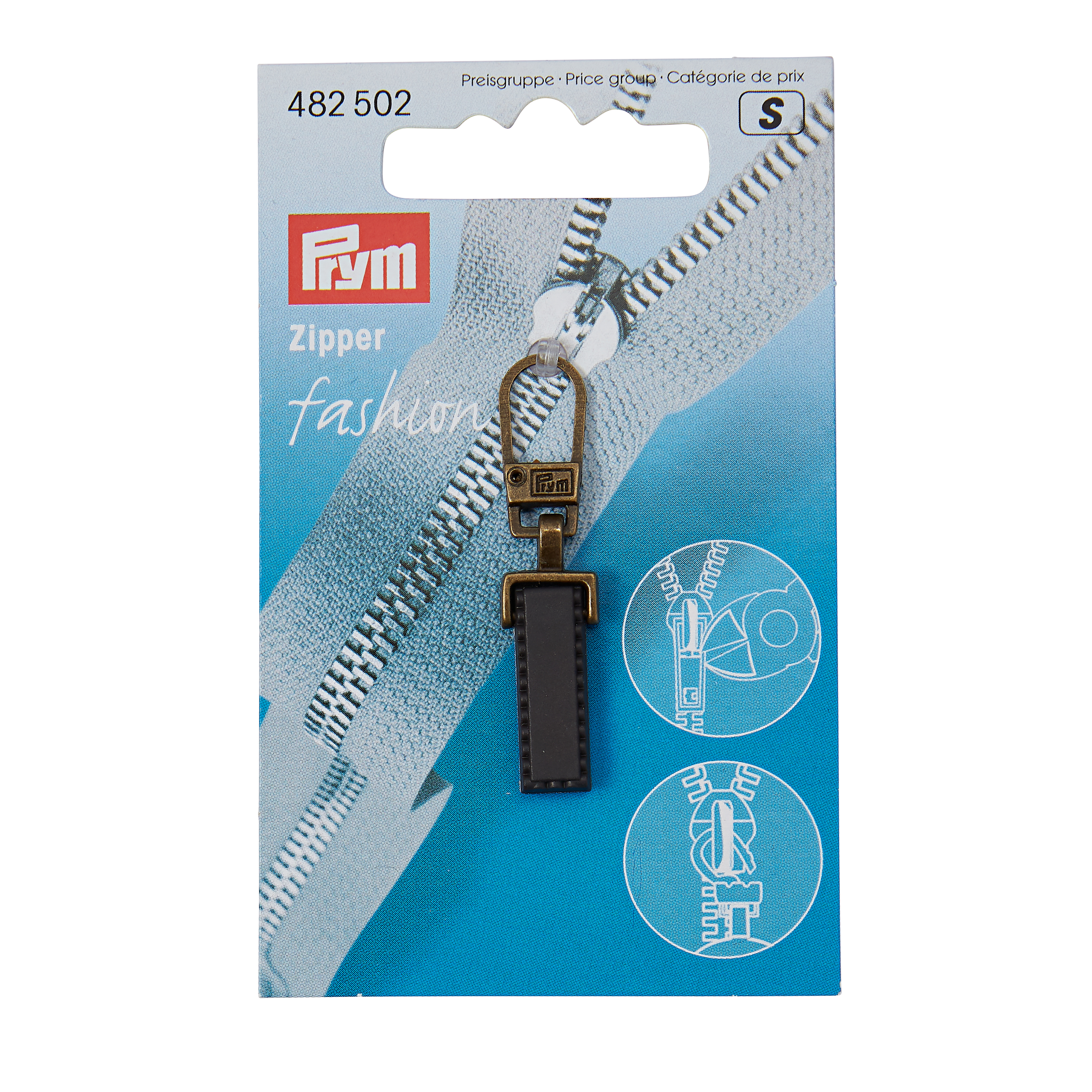 Fashion-Zipper Pure dunkelbraun, 1 St