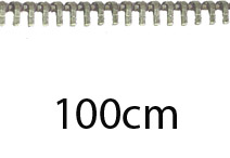 RV 100cm, 2-Wege, Metall silberf. breit, reinweiß