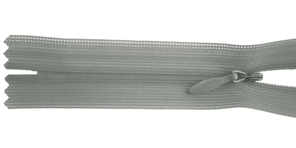 Reißverschluss 22cm, nahtverdeckt, kieselgrau, hochwertiger Marken-Reißverschluss von Rubi/Barcelona