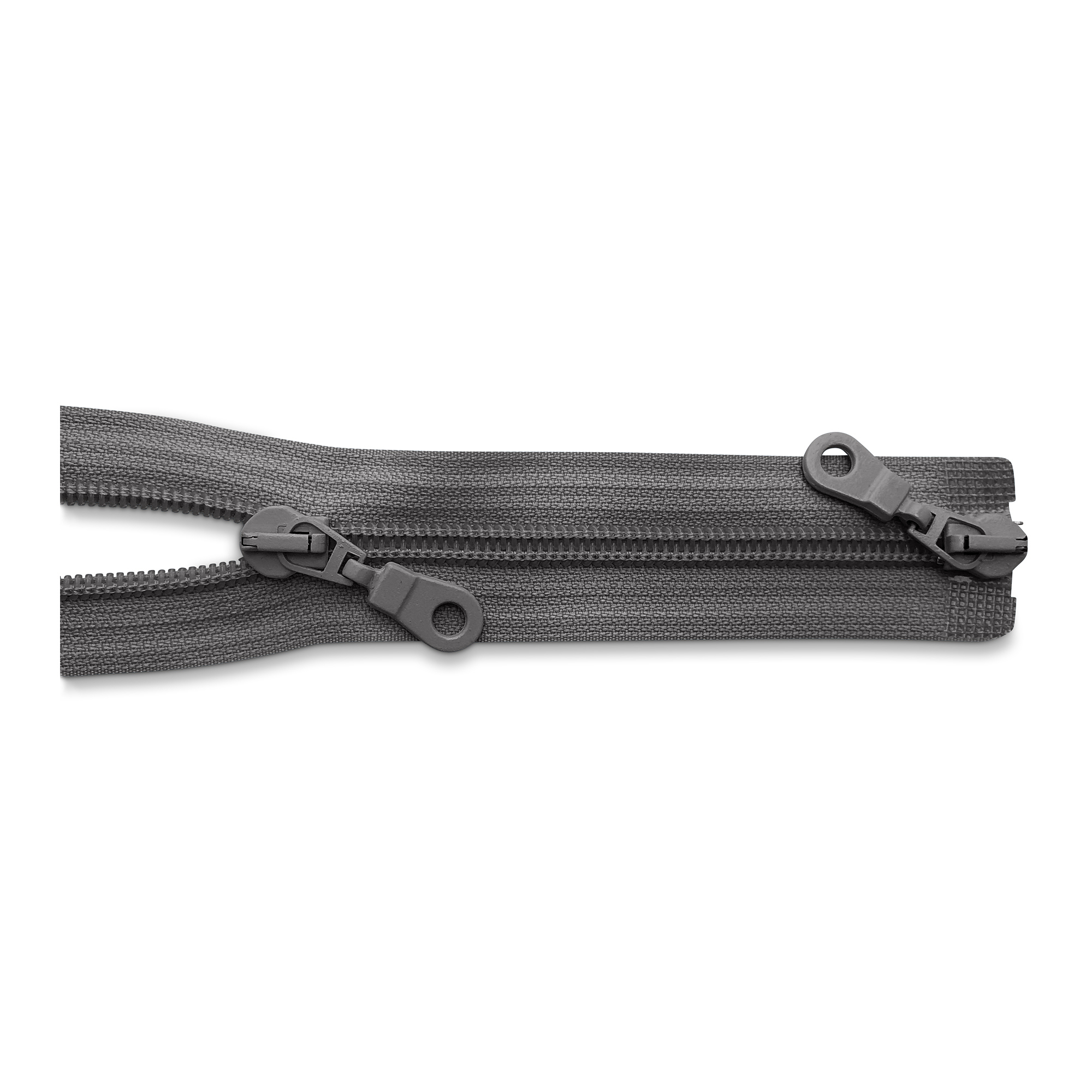 Reißverschluss 100cm, 2-Wege, PES-Spirale, breit, d.grau, hochwertiger Marken-Reißverschluss von Rubi/Barcelona