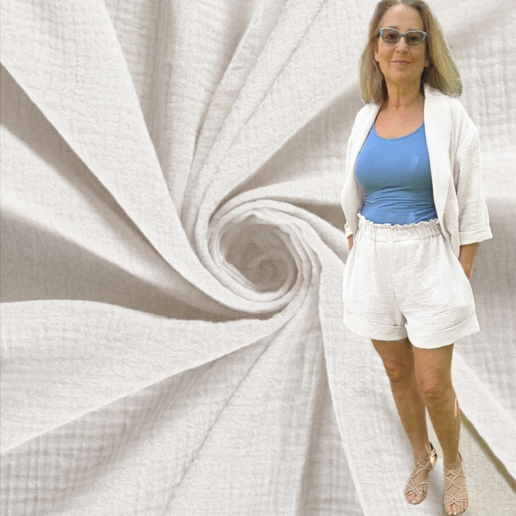 Musseline "Linen Baby Cotton" reinweiß, 100% Co, 130cm breit, 155 g/m², weiches, doppellagiges Bw-Musselin-Gewebe, ÖkoTex