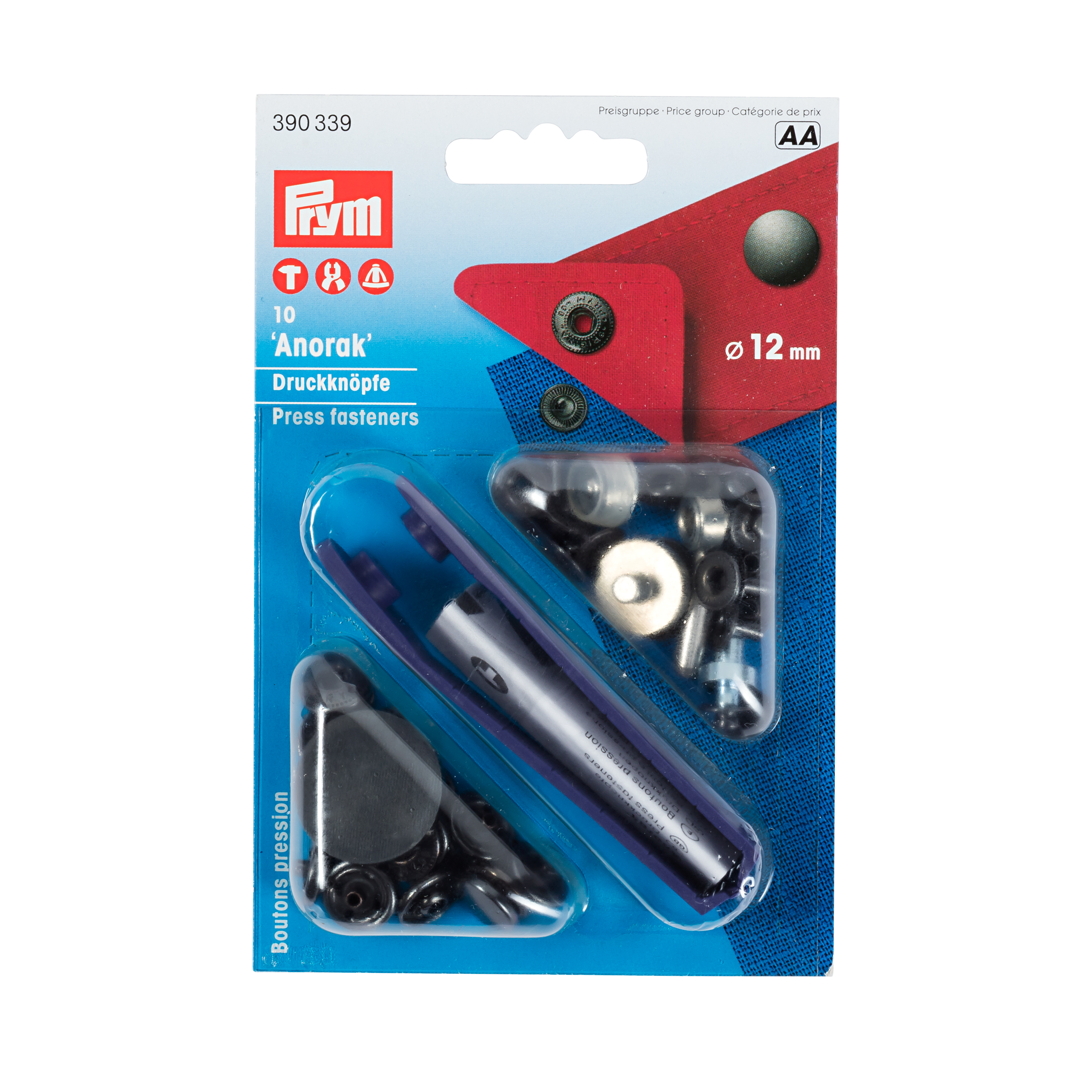 NF-Druckknopf Anorak MS 12 mm brüniert, 10 St