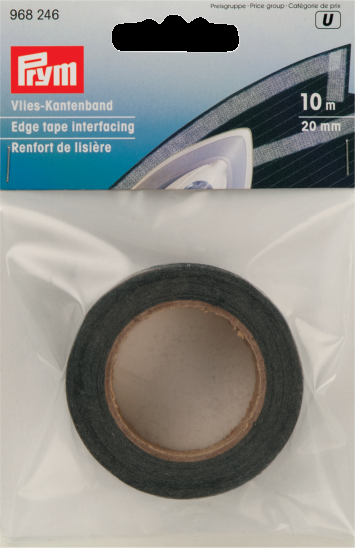 Edge tape interfacing 20 mm graphite, 10 m