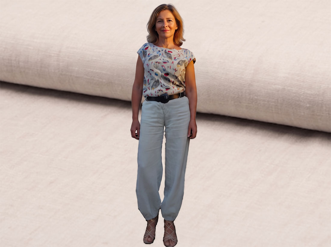 Leinenstoff meliert, leicht, leicht, nature, 100% LI  135-140 cm breit, 160g/m², feiner und edler als normales Leinen