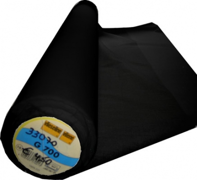 Batist Baumwoll-Fixiereinlage G 700 Vlieseline von Freudenberg, mittelschwer, aufbügelbar 90 cm, schwarz ökoTex zertifiziert