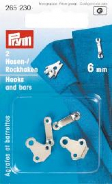 Hosen/Rockhaken und Stege ST 6 mm silberfarbig, 2 St