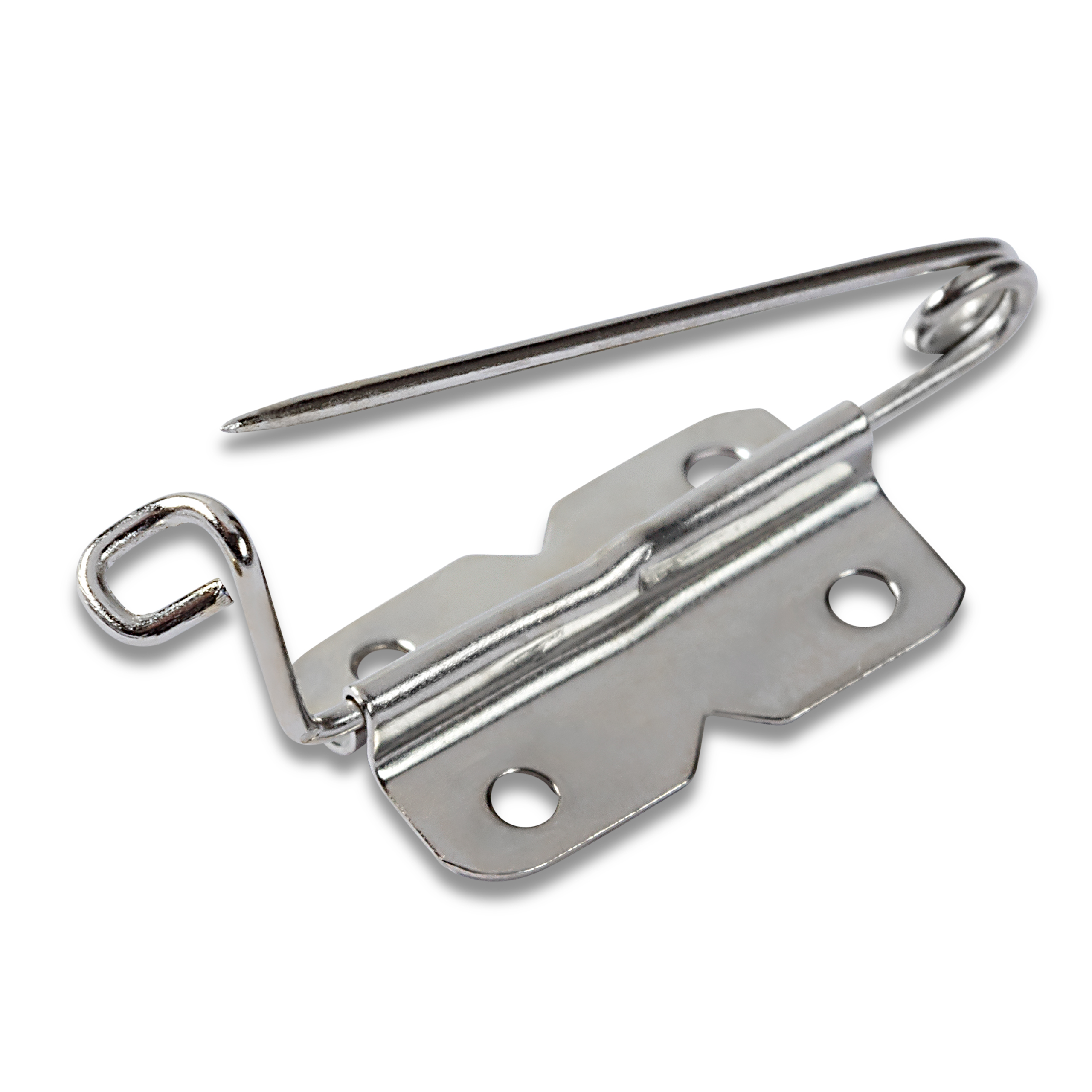 Anstecknadeln m. Plättchen EIS 27 mm silberfarbig, 4 St
