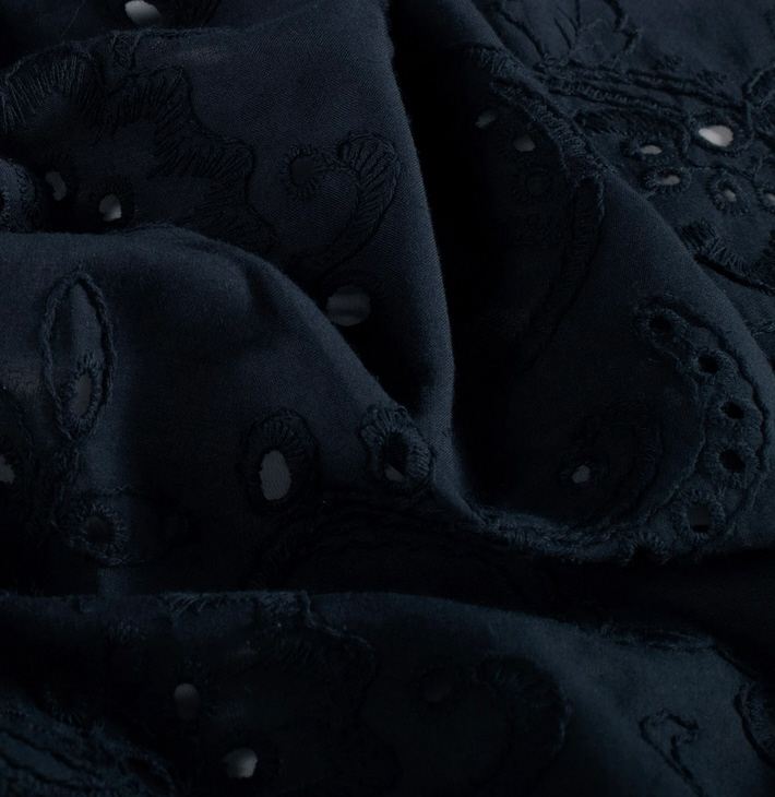 Baumwoll-Lochstickerei, dunkelblau, 135 cm, 110 gr/m2, 100%co ökoTex-zertifiziert