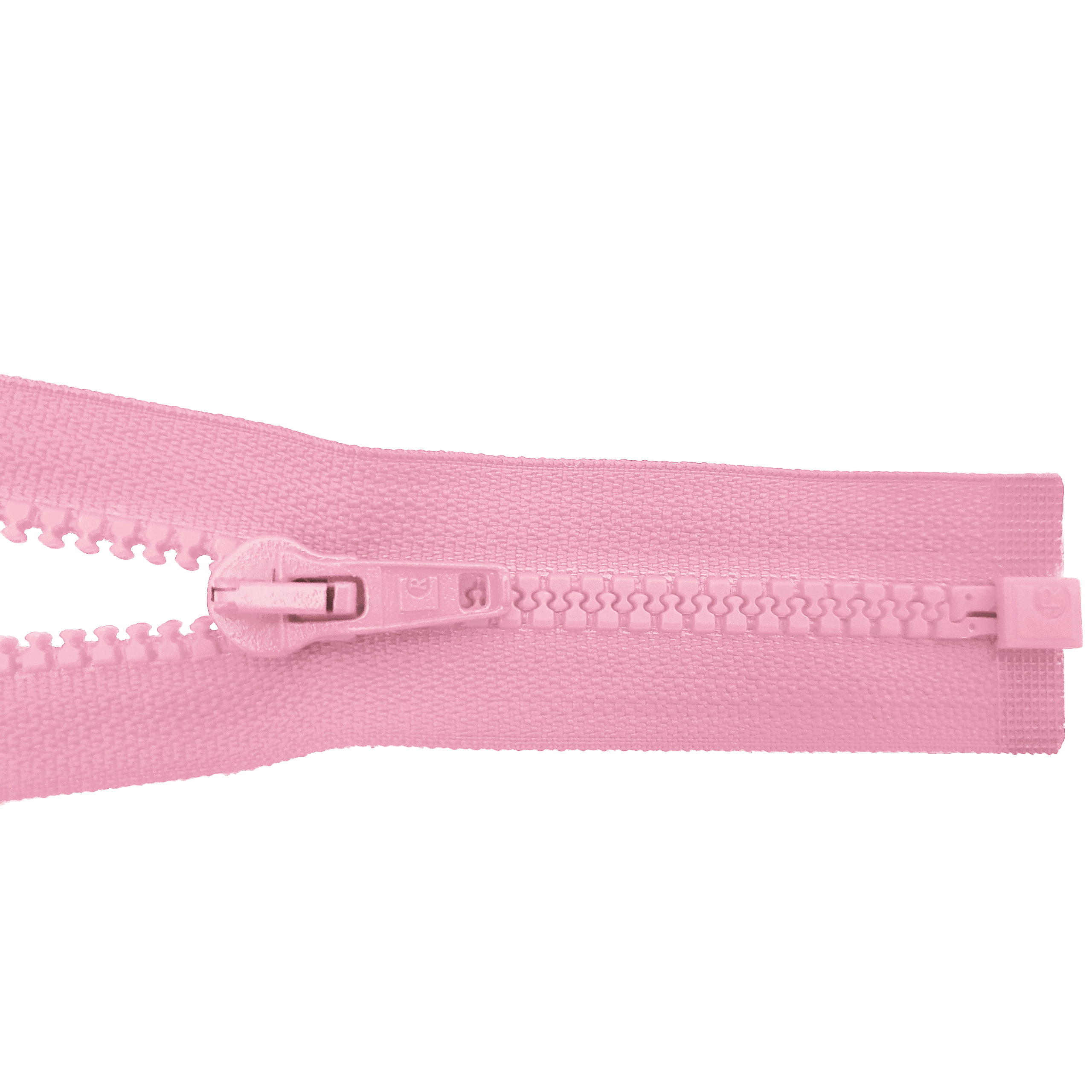 Reißverschluss 80cm, teilbar, Kstoff Zähne breit, rosa, hochwertiger Marken-Reißverschluss von Rubi/Barcelona