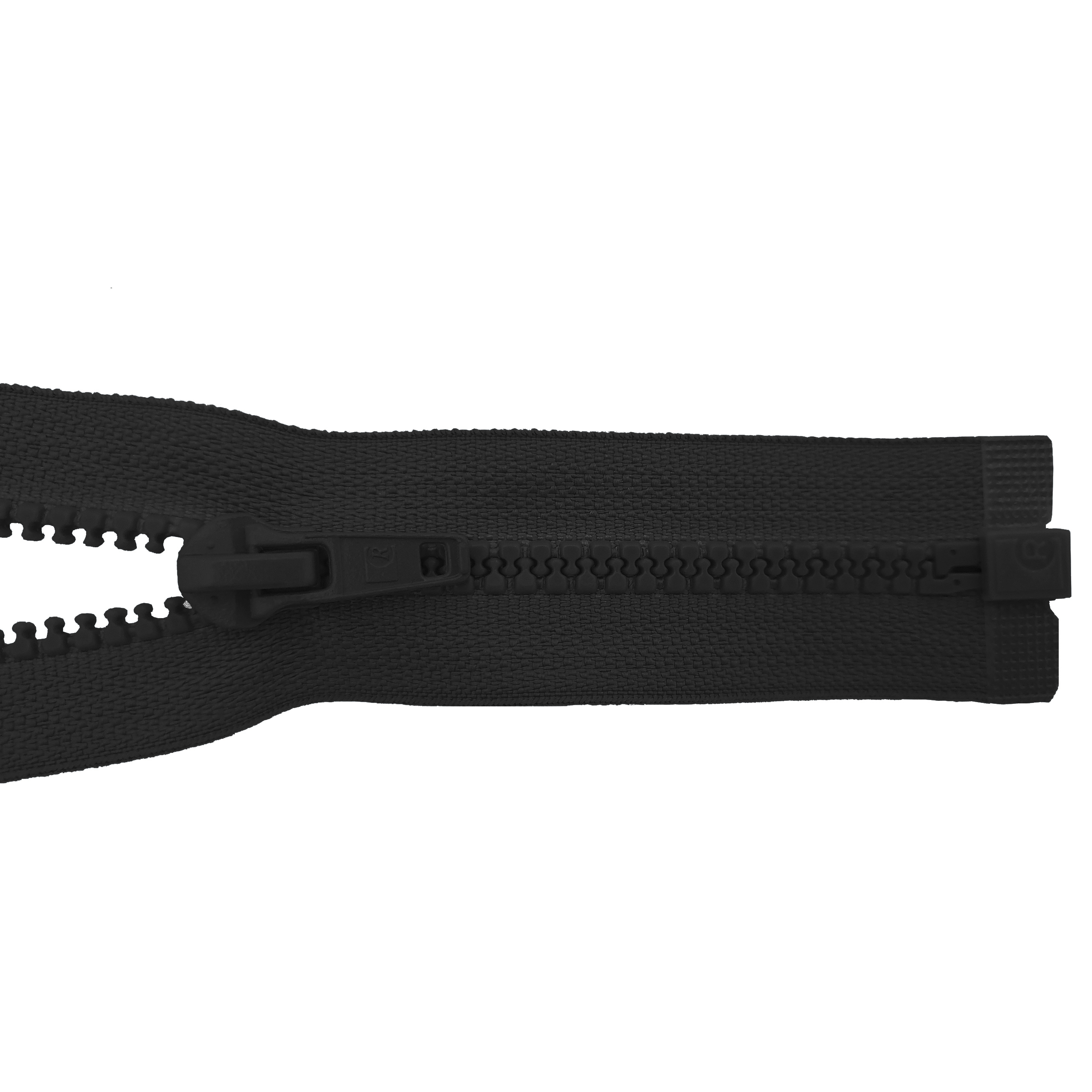 Reißverschluss 40cm, teilbar, Kstoff Zähne breit, schwarz, hochwertiger Marken-Reißverschluss von Rubi/Barcelona