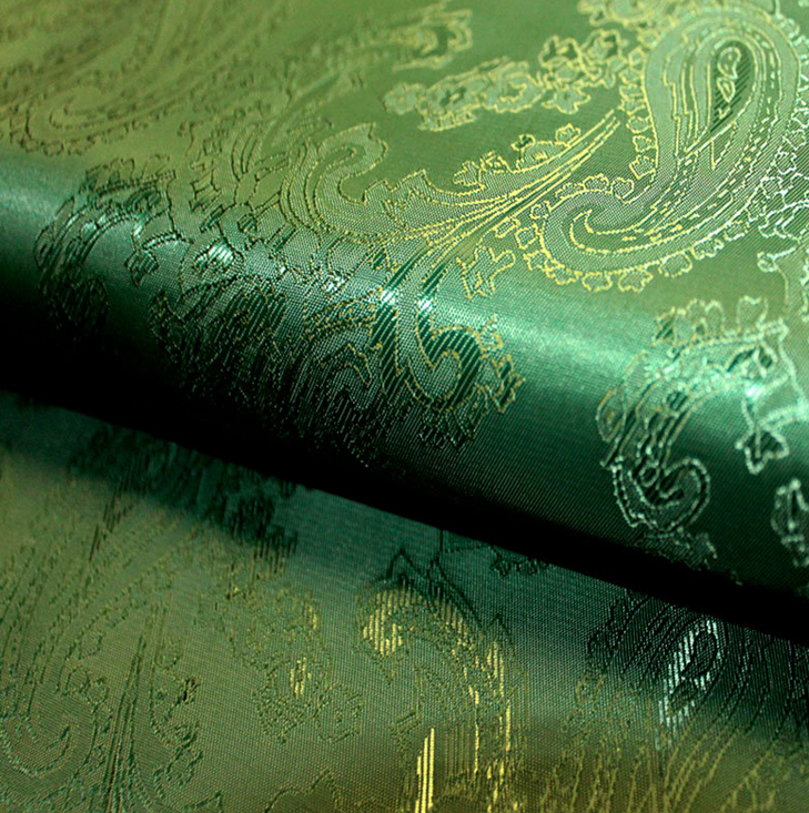 Futtertaft Jacquard, Paisleymuster, Vi/PES, grasgrün