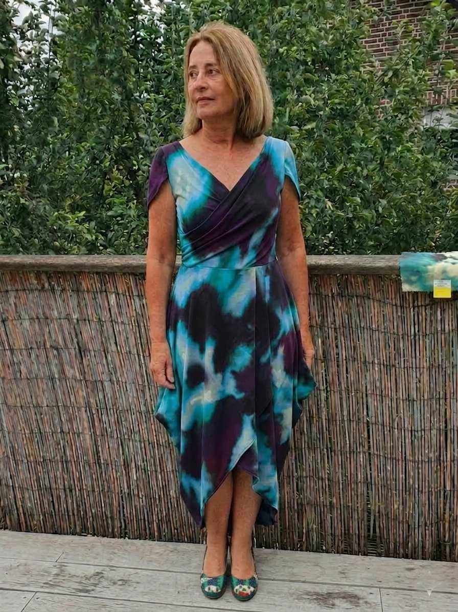 Jersey Viskose Batik digital grün/blau/violett,  95%Vi,5% El ca. 150cm breit, 210 g/m² ÖkoTex 100 class I