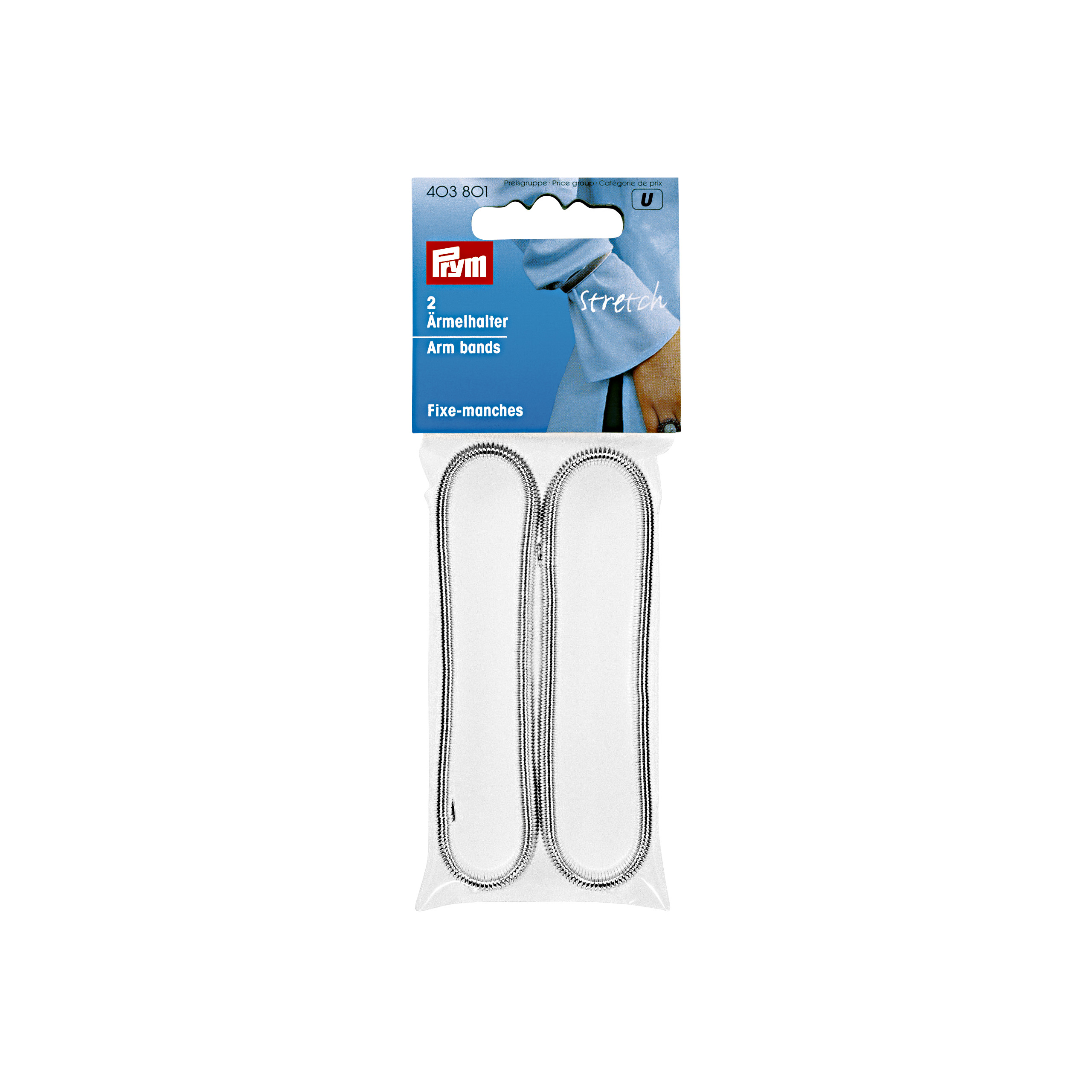 Arm bands stretch silver col, 2 St