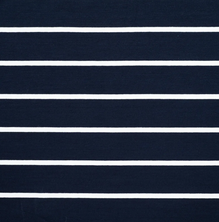 Jersey Vi, Deauville-Streifen, nachtblau-weiß145 cm, 200 gr/m2, 96%vi, 4% El
