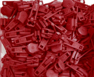 Schieber Spiral-Reißverschluss rot Fb 1608,  für Endlos-Reißv.3mm Spirale, hochwertiger Marken-Reißverschluss von Rubi/Barcelona