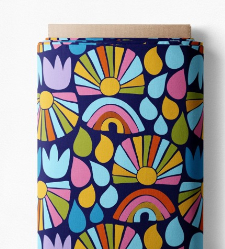 Jersey Viskose digitalbunt, Sonnen abstrakt,  95%Vi,5% El ca. 150cm breit, 200 g/m² ÖkoTex 100 2012160