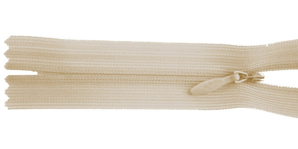 zipper 22cm,   not divisible, invisible, , light beige