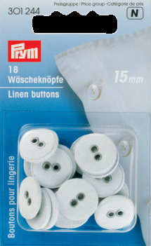Wäscheknöpfe Leinen 24'' 15 mm weiß, 18 St