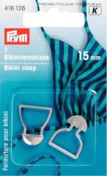 Bikini- und Gürtelverschluss MET 15 mm silberfarbig, 1 St
