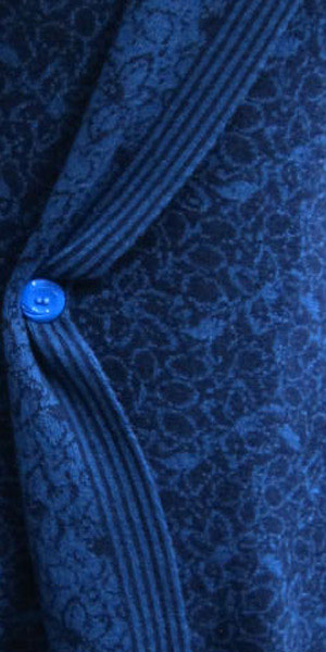 Merino-Strick, d.blau/jeansblau, Blume, 100% Merino-Wolle, leicht gewalkter Strick, Double-Face, Blume, Couturestoff super weich 