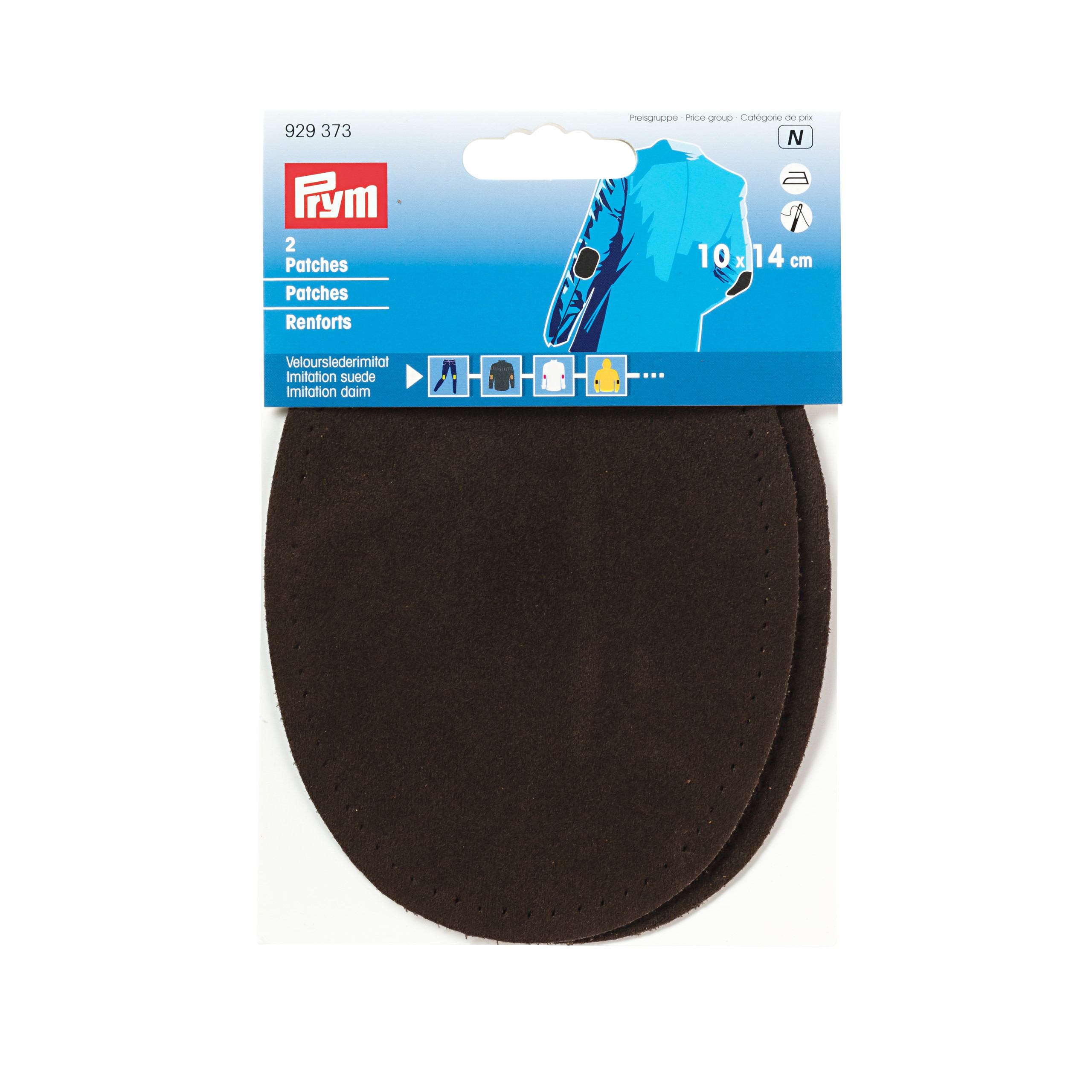 Patches imitation suede for ironing/sewing on 10 x 14 cm dark brown, 2 St
