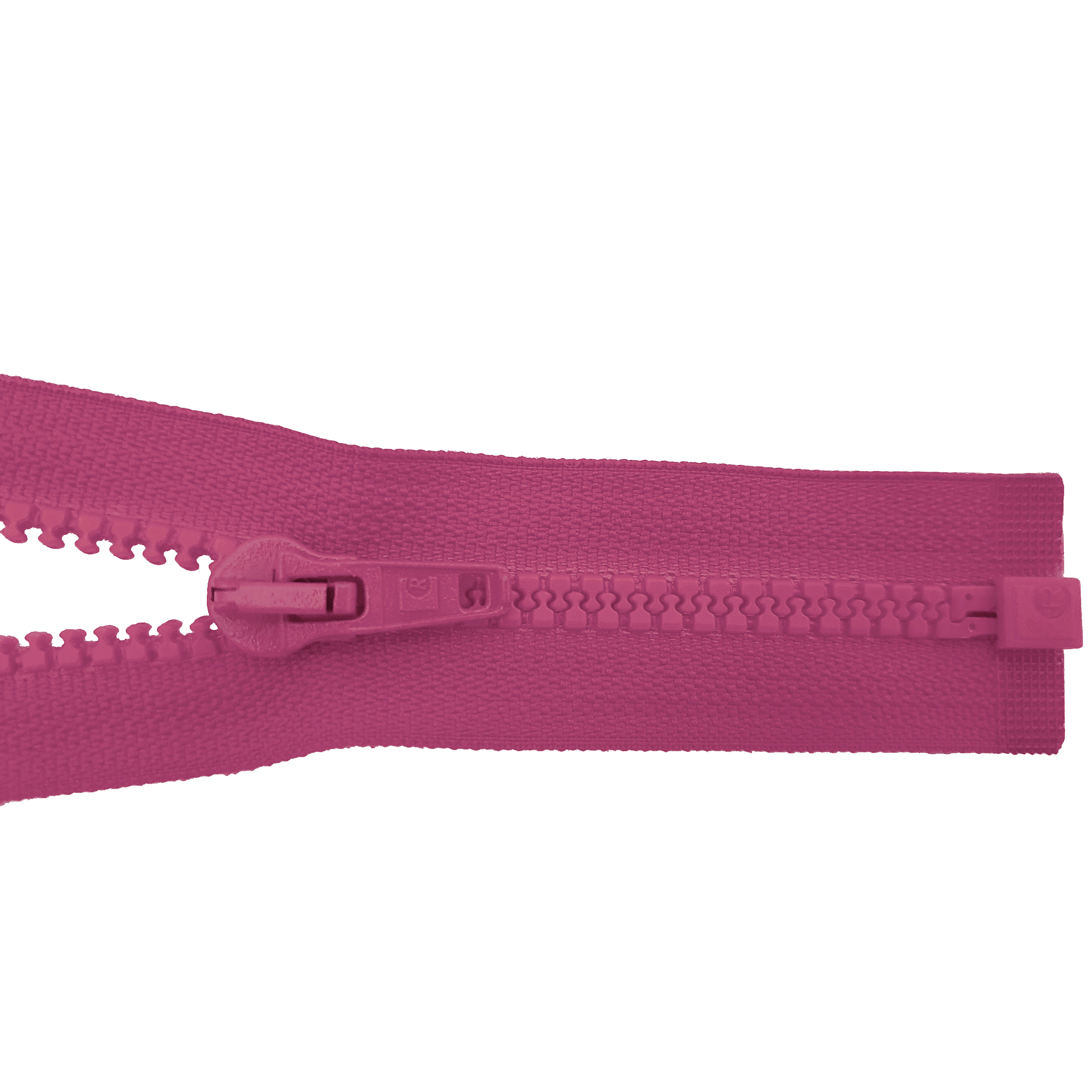 Reißverschluss 80cm, teilbar, Kstoff Zähne breit, fuchsia, hochwertiger Marken-Reißverschluss von Rubi/Barcelona