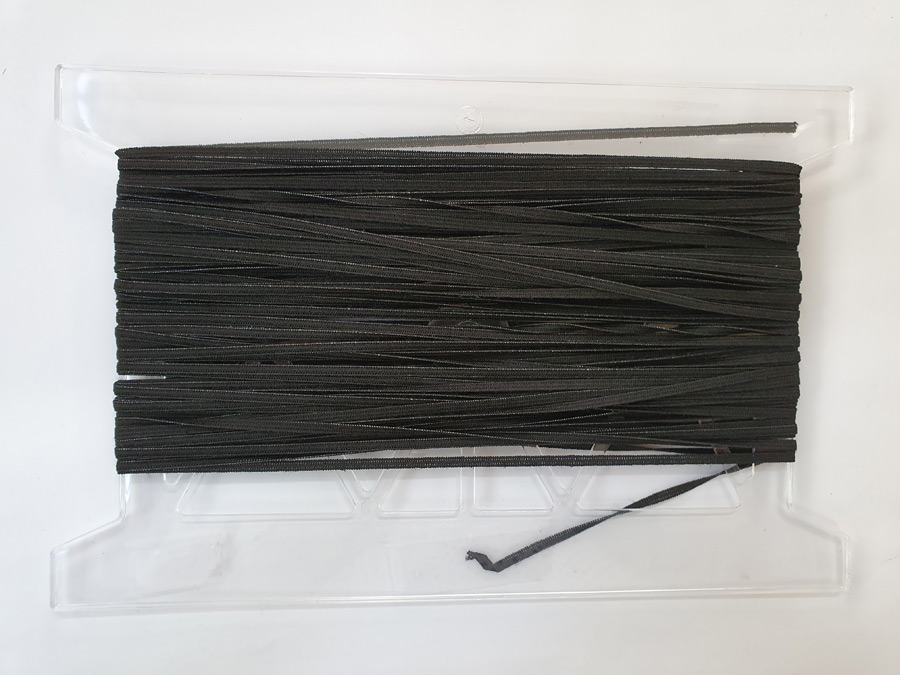 Gummiband ca.5 mm schwarz, hochelastisch, weich, kochfest, PES/Lycra