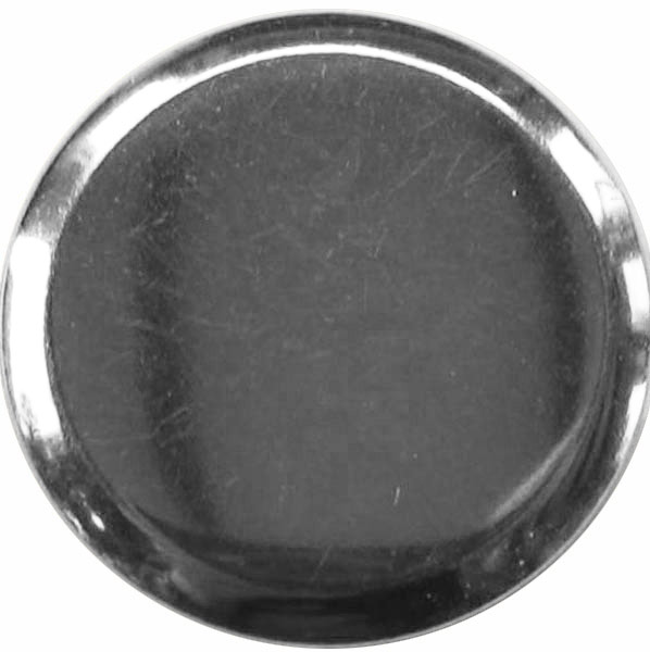 Knopf 28"/18mm Metall silber , abgeflachter Rand,  PrGr 3
