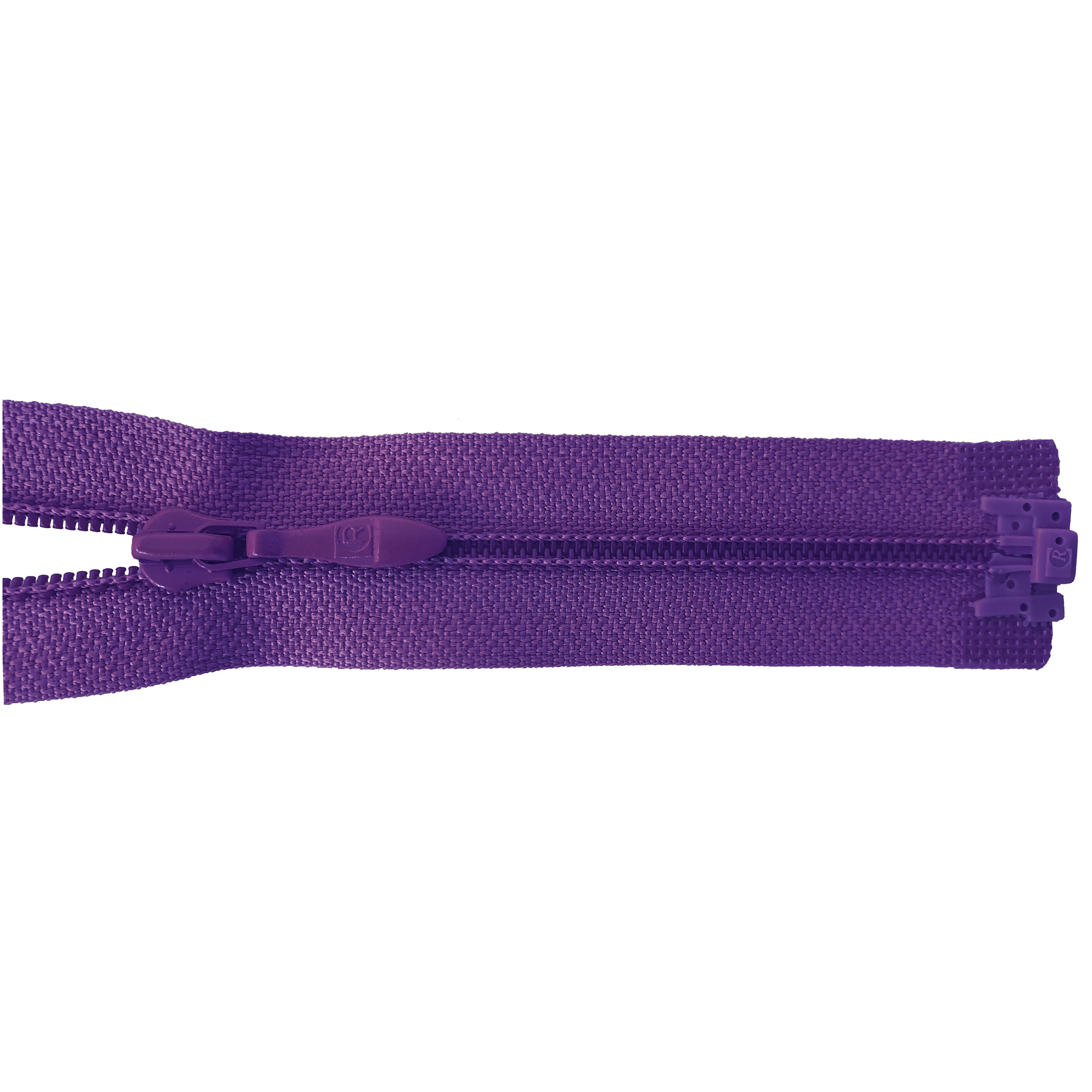 zipper 60cm,divisible, PES spiral, fein, purple