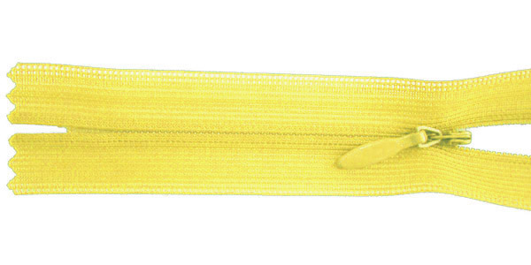 zipper 22cm,   not divisible, invisible, , canary