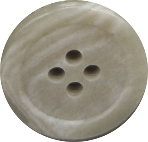 Knopf 15mm K.stoff 4 Loch beige-grau PrGr 0