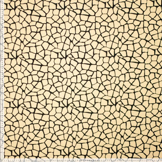 Popeline beige, Giraffen-Print, creme / schwarz