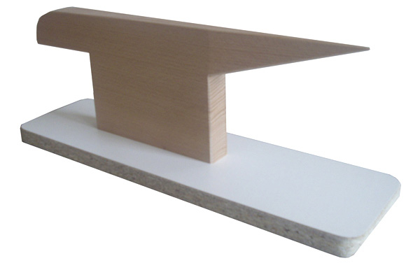 Bügelamboss, Kantenholz, Kragenholz, Bügelholz 2,7x12x42 cm
