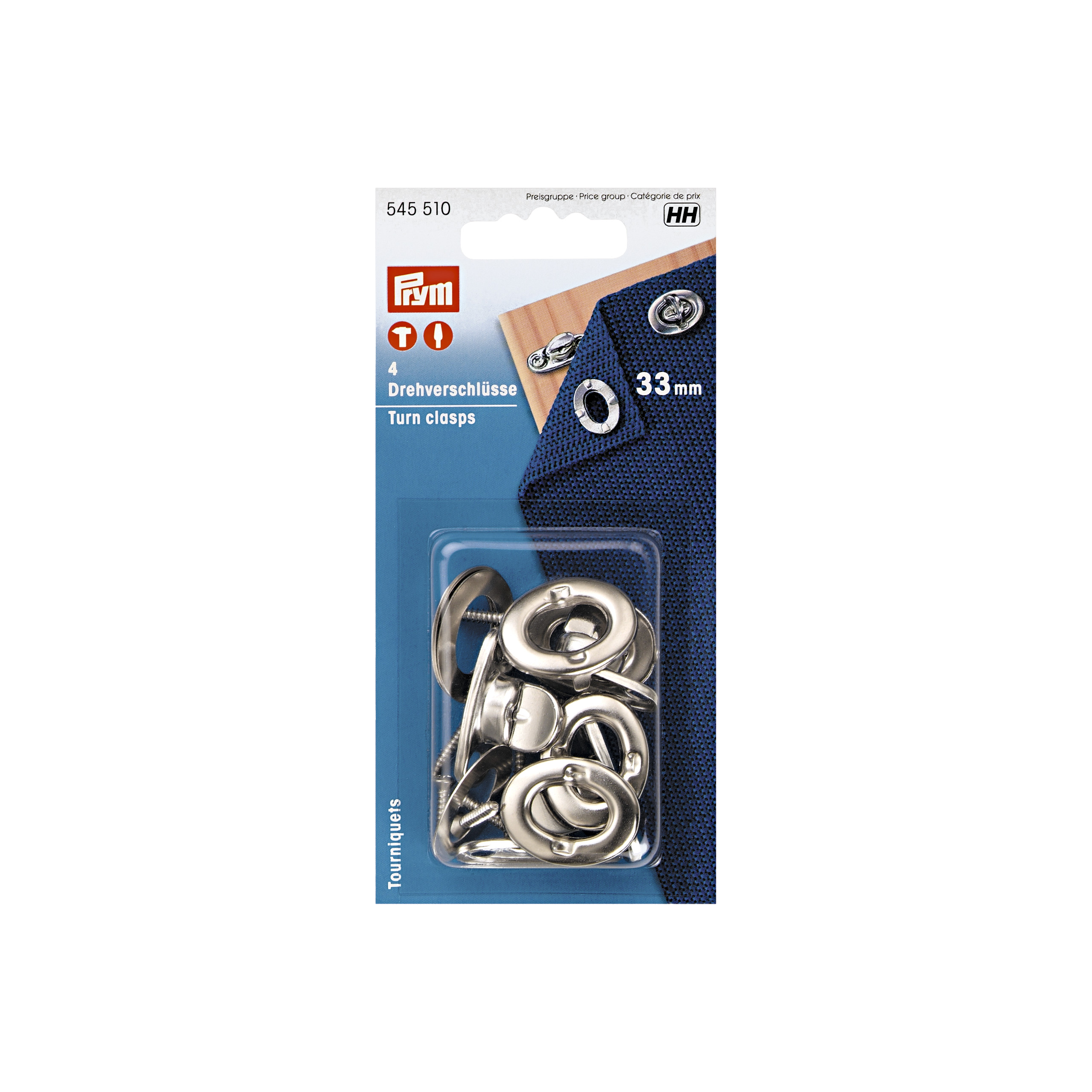 Drehverschlüsse MS 33 mm silberfarbig, 4 St