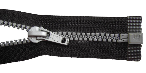 Reißverschluss Schieber+Zähne si75cm schwarz 0100 6MS Kst ff tb, hochwertiger Marken-Reißverschluss von Rubi/Barcelona