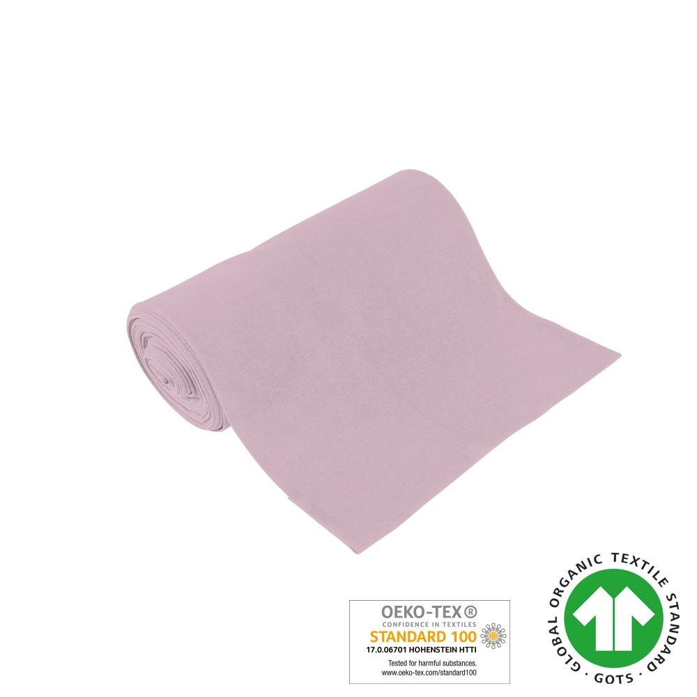 Bio-Baumwoll-Bündchen  kirschblüte, 98% Bio-Co, GOTS, 2% EL, 2x35cm, 265g/m², ca. 185g/lfm,  glatt gestrickt