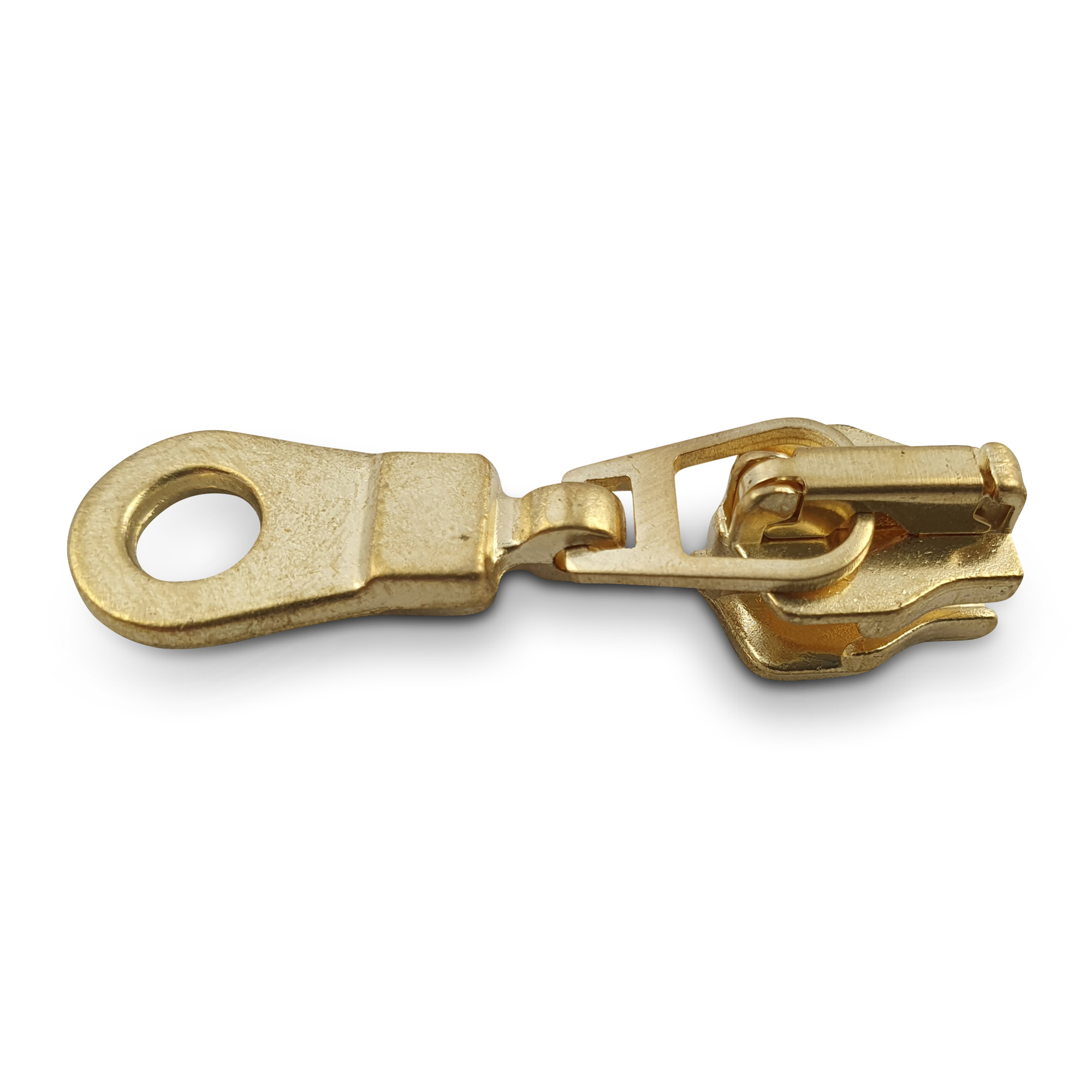 Schieber mit Ringanhänger für 5mm Metall-Reißverschlüsse goldfb, hochwertiger Marken-Reißverschluss von Rubi/Barcelona