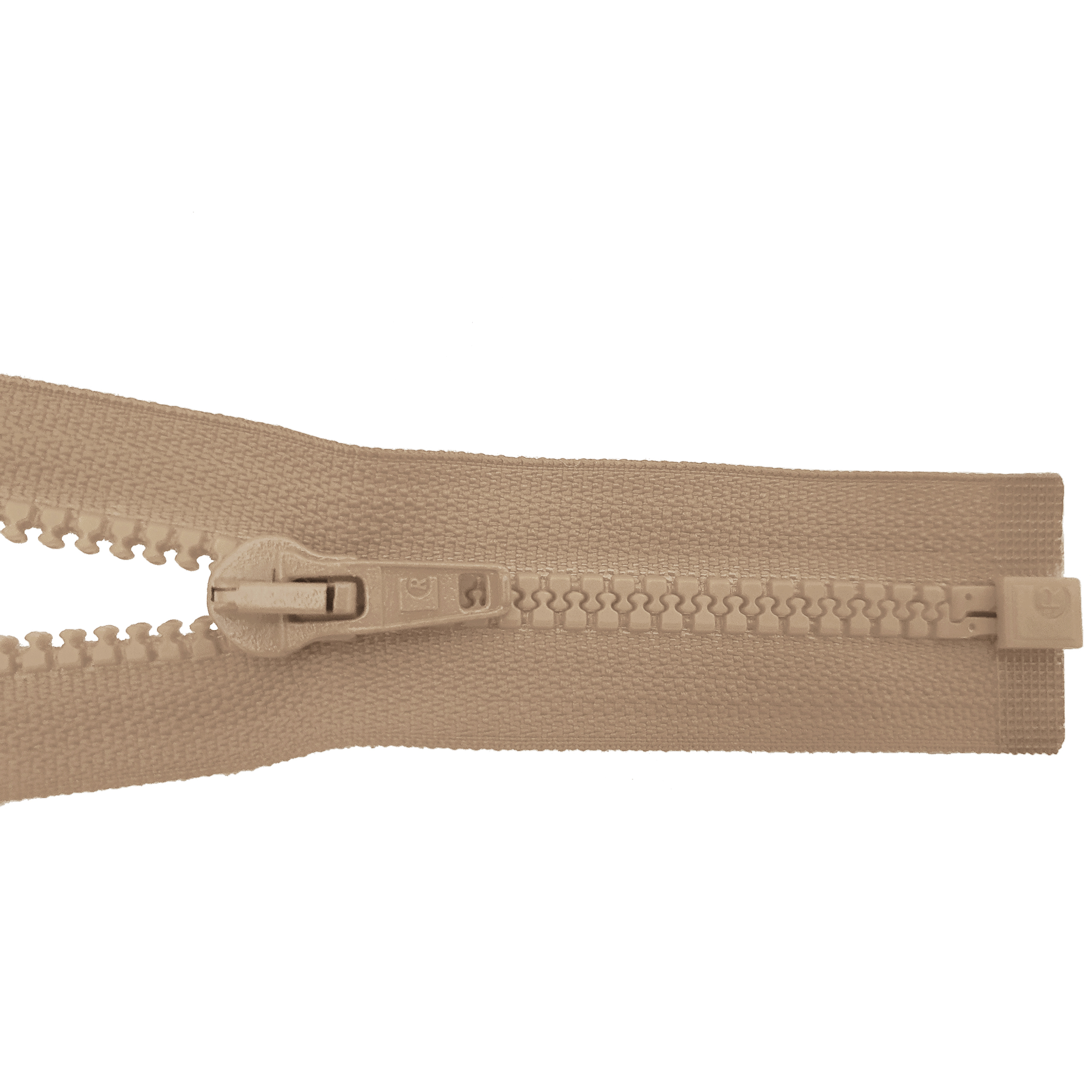 Reißverschluss 80cm, teilbar, Kstoff Zähne breit, sand, hochwertiger Marken-Reißverschluss von Rubi/Barcelona