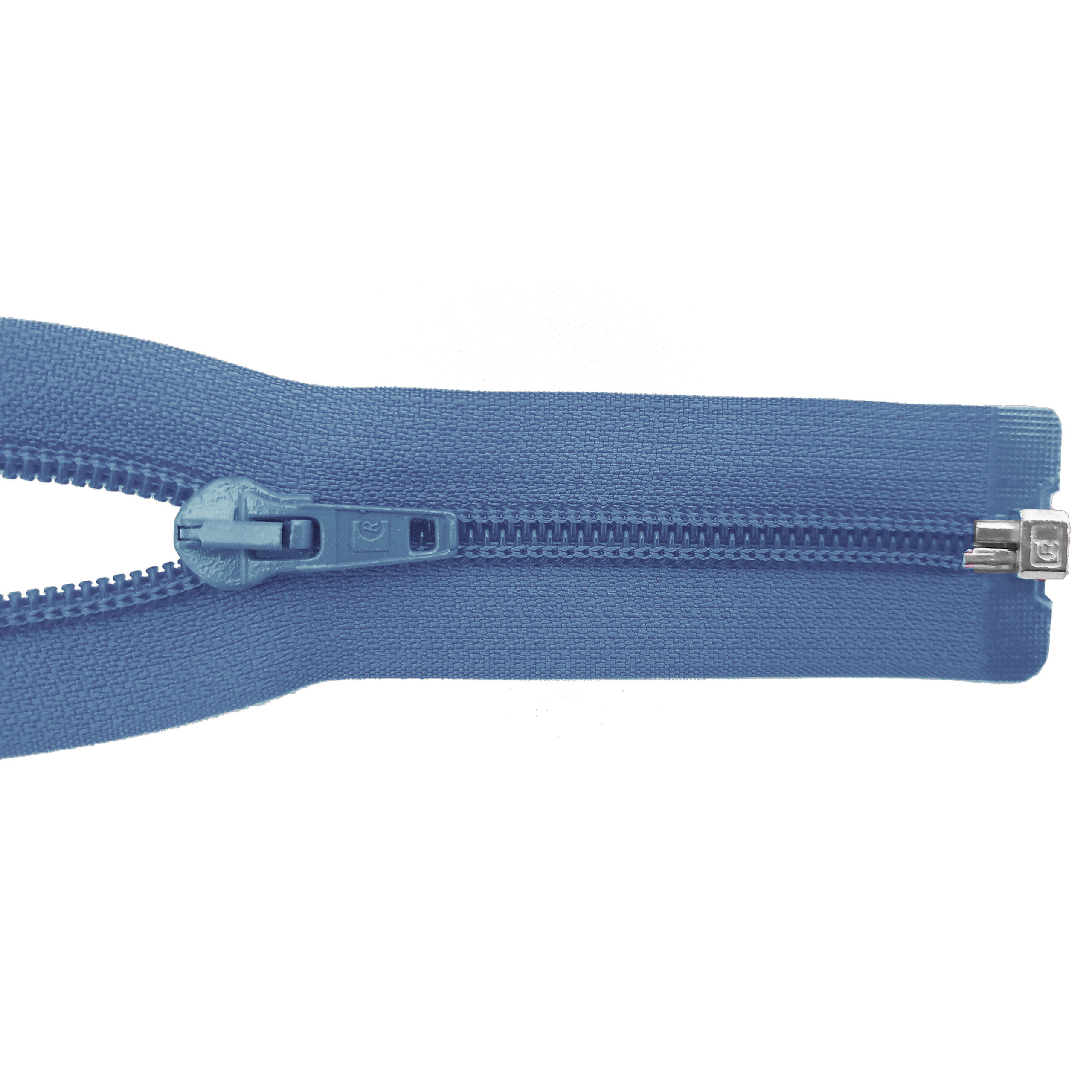 zipper 80cm,divisible, PES spiral, wide, ming blue