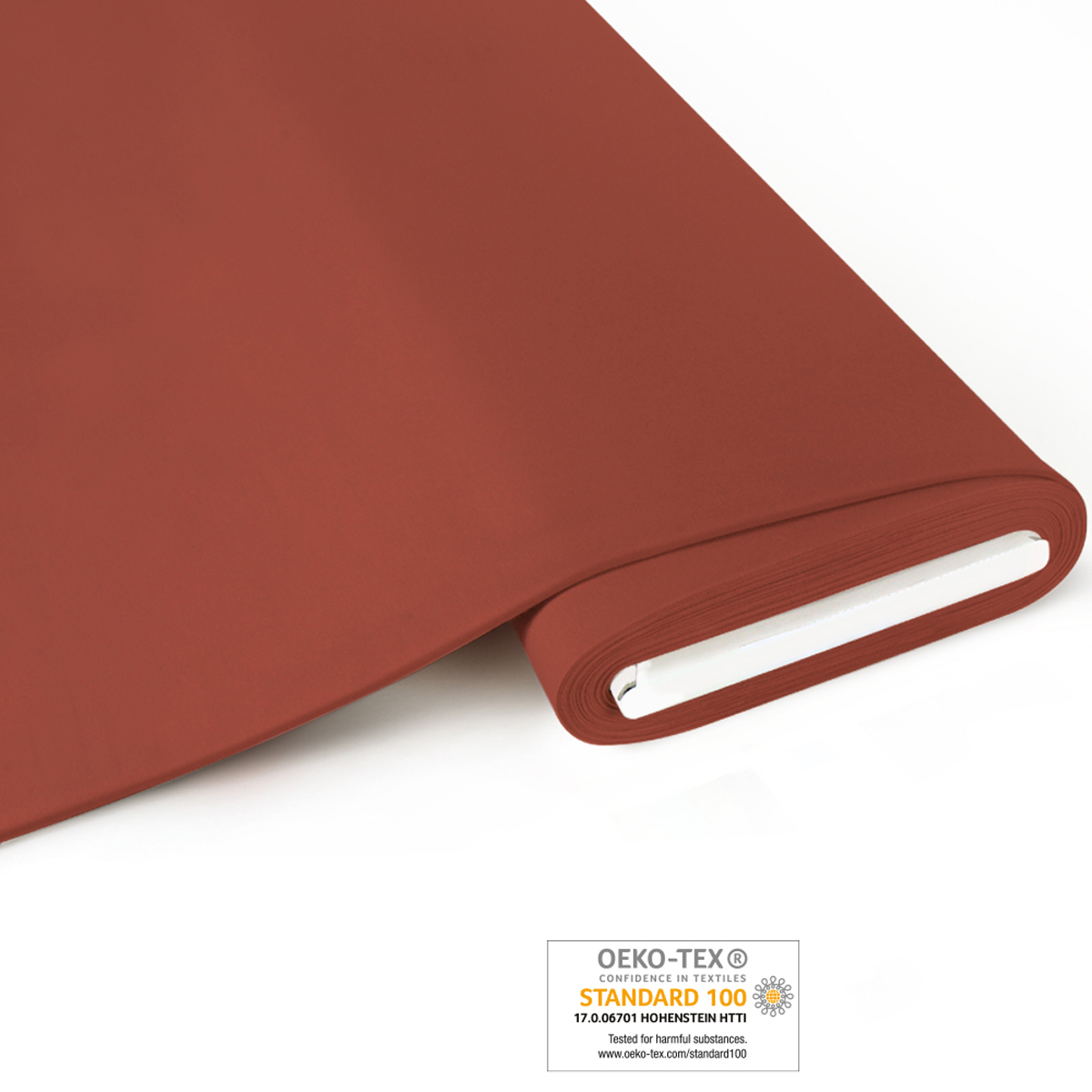 Bio-Baumwoll-Jersey terracotta aus kontrolliert biologischem Anbau 93% Bio-Co, 7% El, 150cm, 220 g/m² 330g/lfm