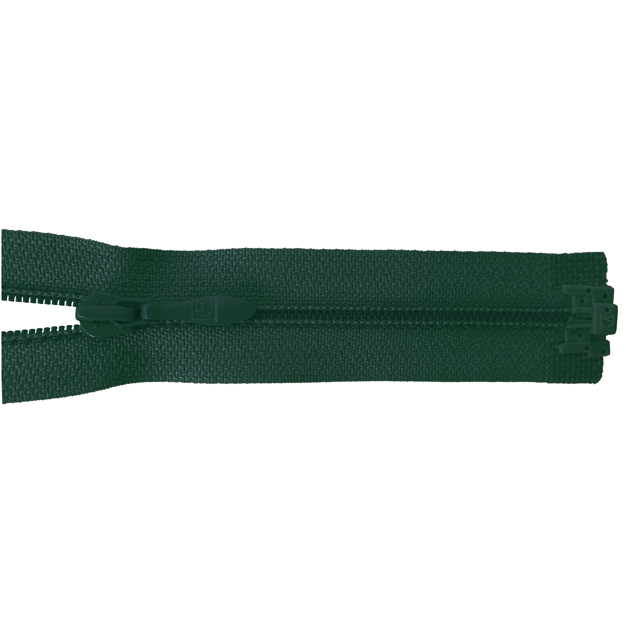 zipper 60cm,divisible, PES spiral, fein, british racing green